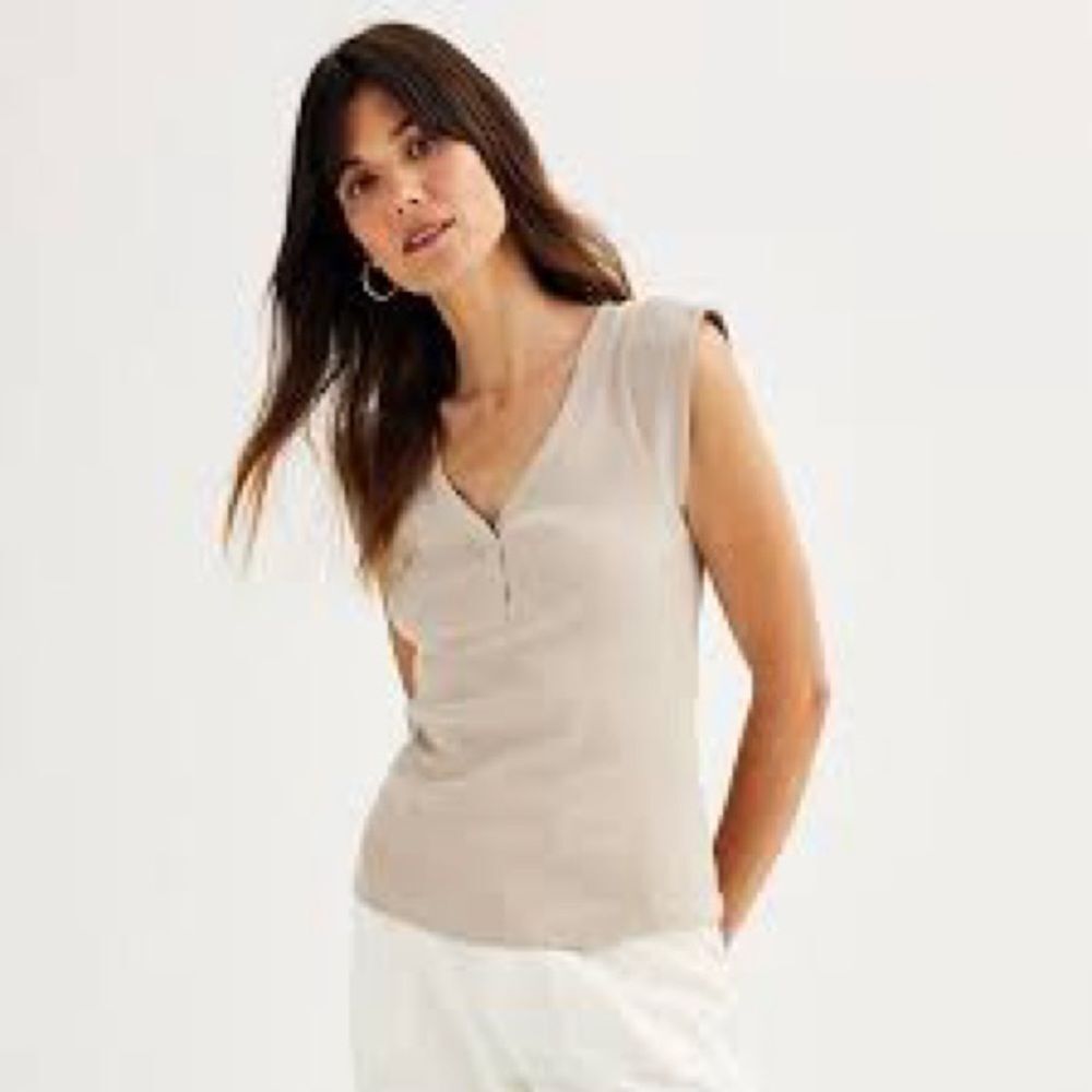 Ralph Lauren Beige V-Neck Tank Top